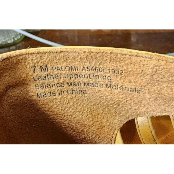 Naya Women's Palomi Leather Gladiator Braid Sandals Yellow Leather Size 7M - Picture 9 of 9